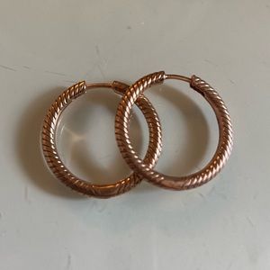 Pandora rose gold hoops